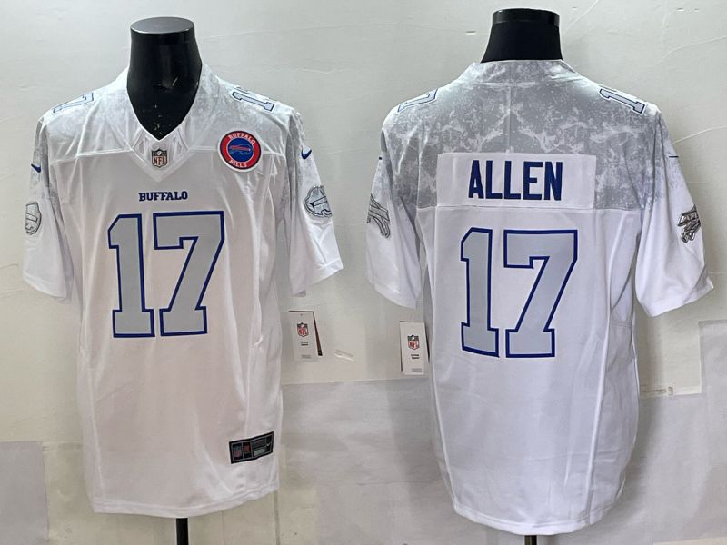 Men Buffalo Bills 17 Josh Allen Nike White 2025 Rivalries Collection Limited NFL Jersey 03